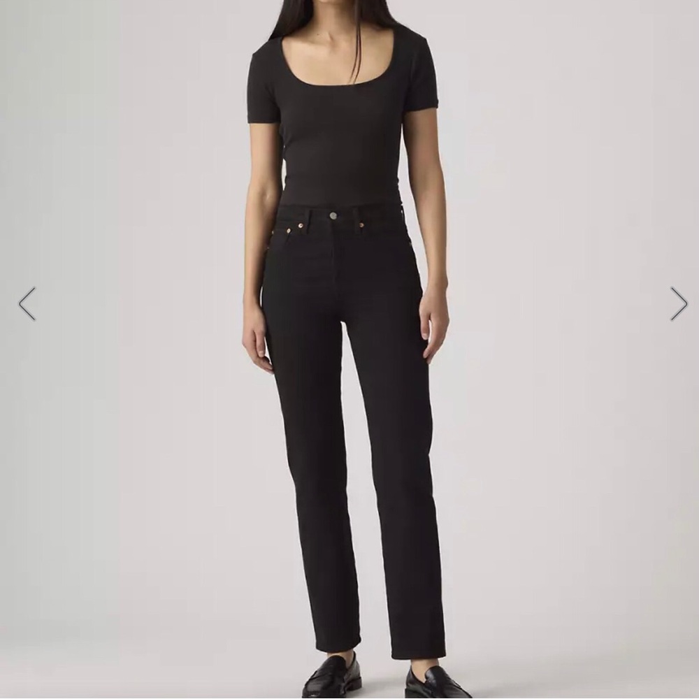 Levi's Wedgie Women's Black High-Rise Straight Jeans